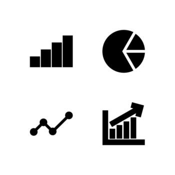 analítica gráfico sólido íconos para interfaz diseño vector