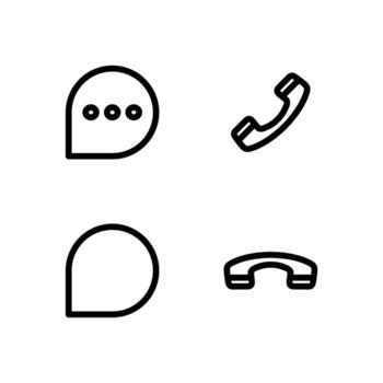 Communication Tools Outline Icons for Interface Design vector