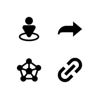 Network Share Solid Icon Set for Web and App Interface vector