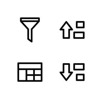 Data Management Line Symbol Set for Digital Products vector