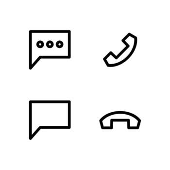 Message Phone Outline Icons Collection for Dashboard vector