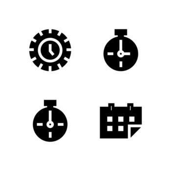 Schedule Timer Solid Icons Collection for Dashboard vector