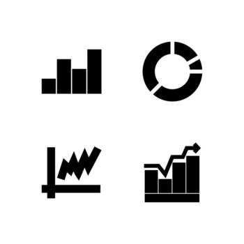 gráfico visualización sólido icono paquete para moderno aplicaciones vector
