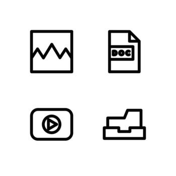 Document Archive Outline Icons Collection for Dashboard vector