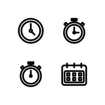 Time Calendar Line Icon Set for Web and App Interface vector