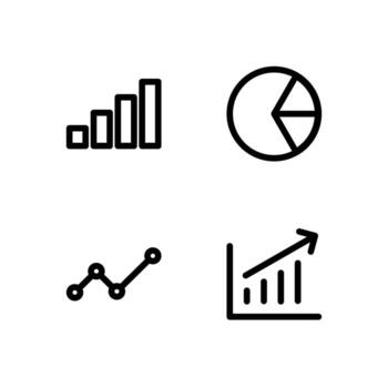 gráfico visualización línea icono paquete para moderno aplicaciones vector