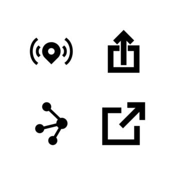 Share Connection Solid Symbol Set for Digital Products vector