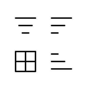 Table Organization Outline Icons for Interface Design vector