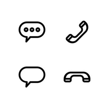Communication Chat Line Icon Set for Web and App Interface vector