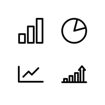 datos gráfico línea icono conjunto para web y aplicación interfaz vector