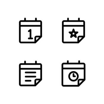 Date Schedule Icons for Interface Design vector