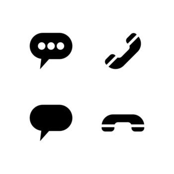 Message Phone Solid Icons Collection for Dashboard vector