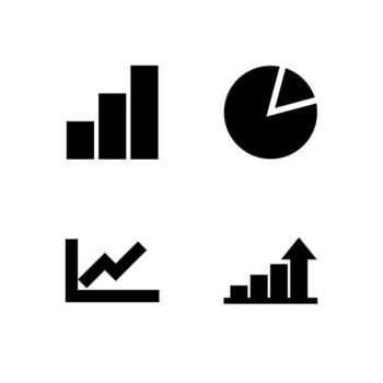 datos grafico sólido símbolo conjunto para digital productos vector