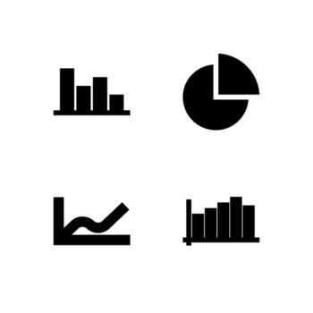 datos gráfico sólido icono conjunto para web y aplicación interfaz vector