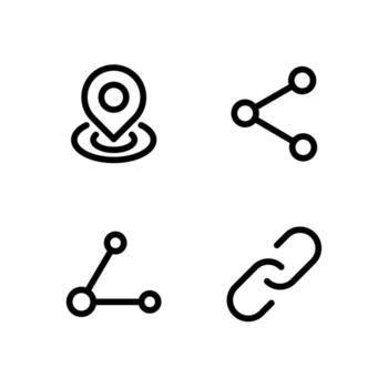 red herramientas contorno íconos para interfaz diseño vector