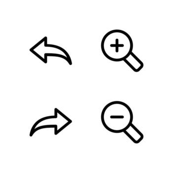 Action Control Line Icon Set for Web and App Interface vector
