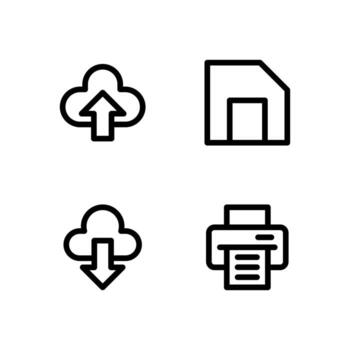 File Action Line Icon Set for Web and App Interface vector