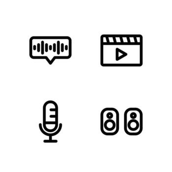 Audio Voice Line Icon Set for Web and App Interface vector