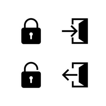 User Authentication Solid Icons for Interface Design vector