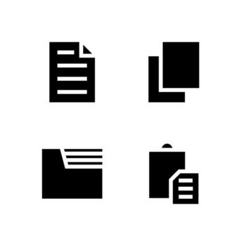 File Management Solid Icon Set for Web and App Interface vector