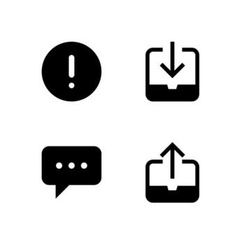 Inbox Message Solid Icon Pack for Modern Applications vector