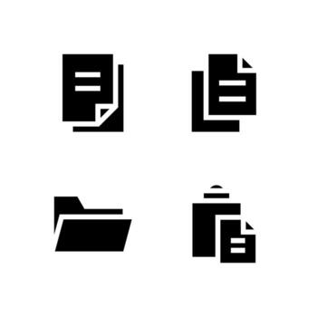 Document Control Solid Icons for User Interface Design vector