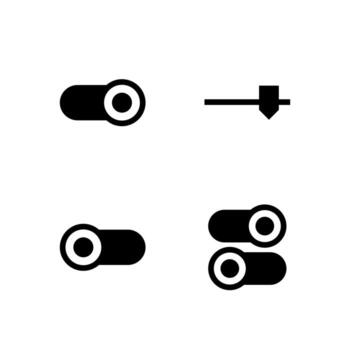 Switch Button Solid Symbol Set for Digital Products vector
