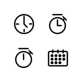 Schedule Timer Outline Icons Collection for Dashboard vector