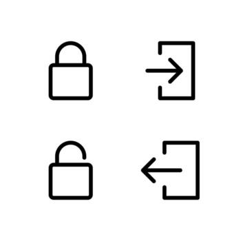 Authentication Outline Icons Collection for Dashboard vector