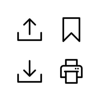 Document Operation Outline Icons Collection for Dashboard vector