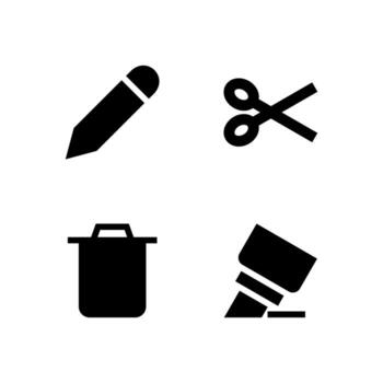 Editing Tools Solid Icons for Interface Design vector
