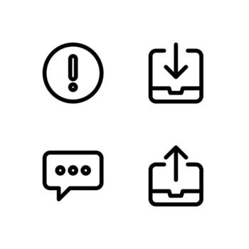 Inbox Message Line Icon Pack for Modern Applications vector