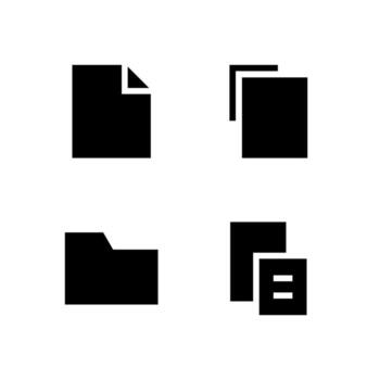 Essential File Solid Symbol Set for Digital Products vector