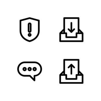mensaje notificación línea icono conjunto para web y aplicación interfaz vector