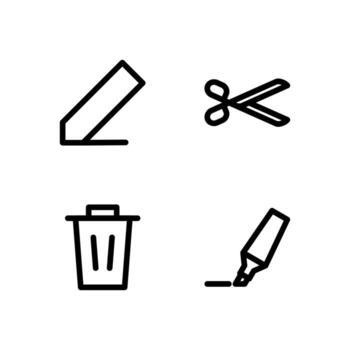 Edit Action Line Icon Set for Web and App Interface vector