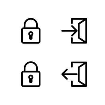 User Authentication Outline Icons for Interface Design vector