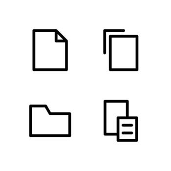 Document Control Outline Icons for User Interface Design vector