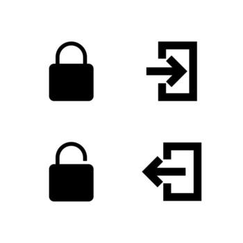 Access Control Solid Symbol Set for Digital Products vector
