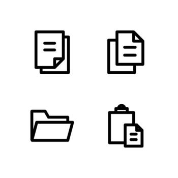 Essential File Line Symbol Set for Digital Products vector