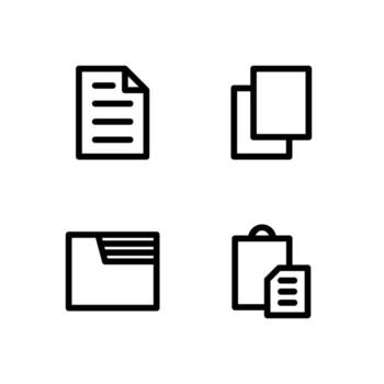 File Management Line Icon Set for Web and App Interface vector