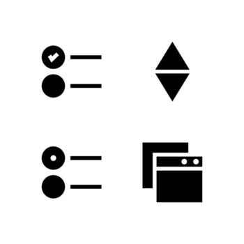 interfaz controlar sólido íconos para solicitud diseño vector