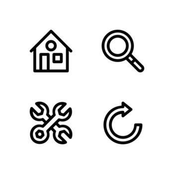 esencial ui línea icono conjunto para web y aplicación interfaz vector