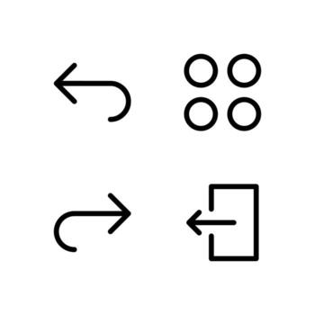 navegación ui línea icono conjunto para web y aplicación interfaz vector