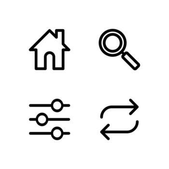 Primary Action Outline Icons for User Interface Design vector