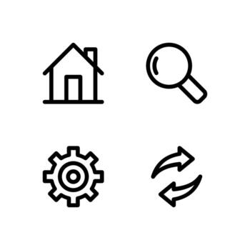 Basic Navigation Outline Icons Collection for Dashboard vector