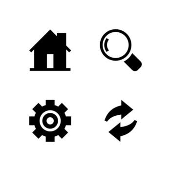 Basic Navigation Solid Icons Collection for Dashboard vector