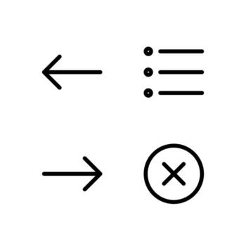 Primary Control Outline Icons for User Interface Design vector