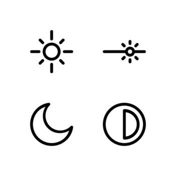 Display Mode Line Icon Set for Web and App Interface vector