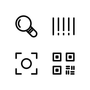 Search Scan Line Icon Set for Web and App Interface vector
