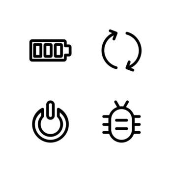Power System Line Icon Set for Web and App Interface vector